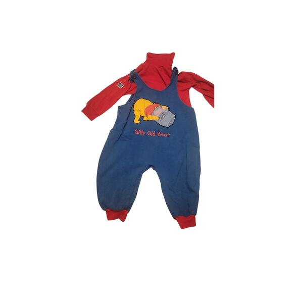 Vintage Winnie the Pooh overalls blue size 24 months - Picture 1 of 4